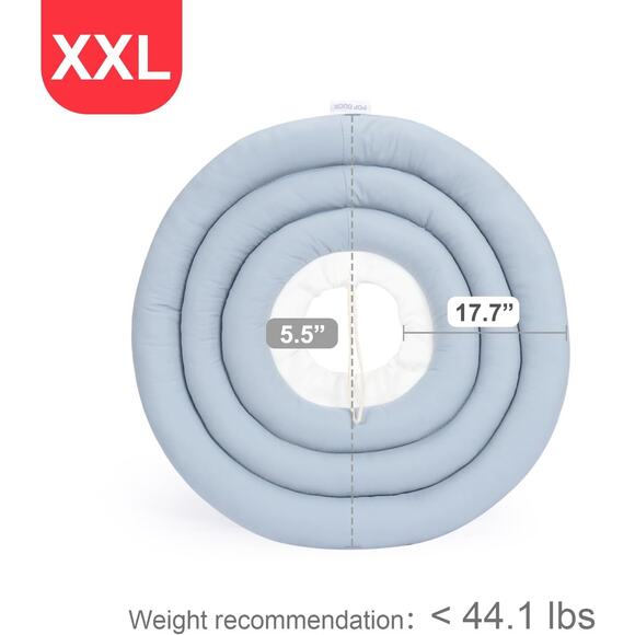 POP DUCK Dog Cone – XXL Blue Soft Recovery Collar, Alternative After Surgery - Picture 3 of 8